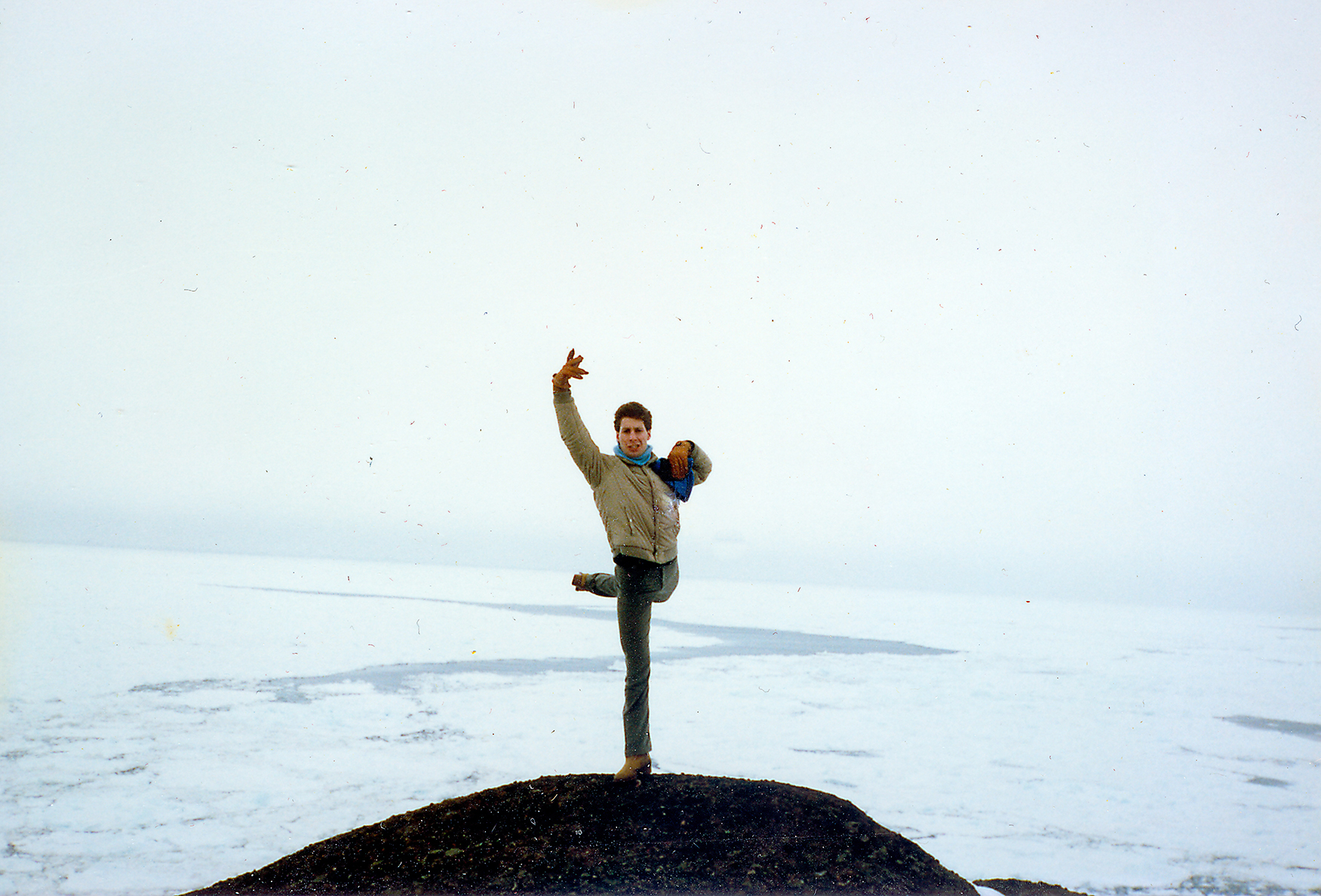 Paul Reich, seen here with the Atlantic Ocean in the background, on tour with Les Ballet Jazz de Montréal in 1984.