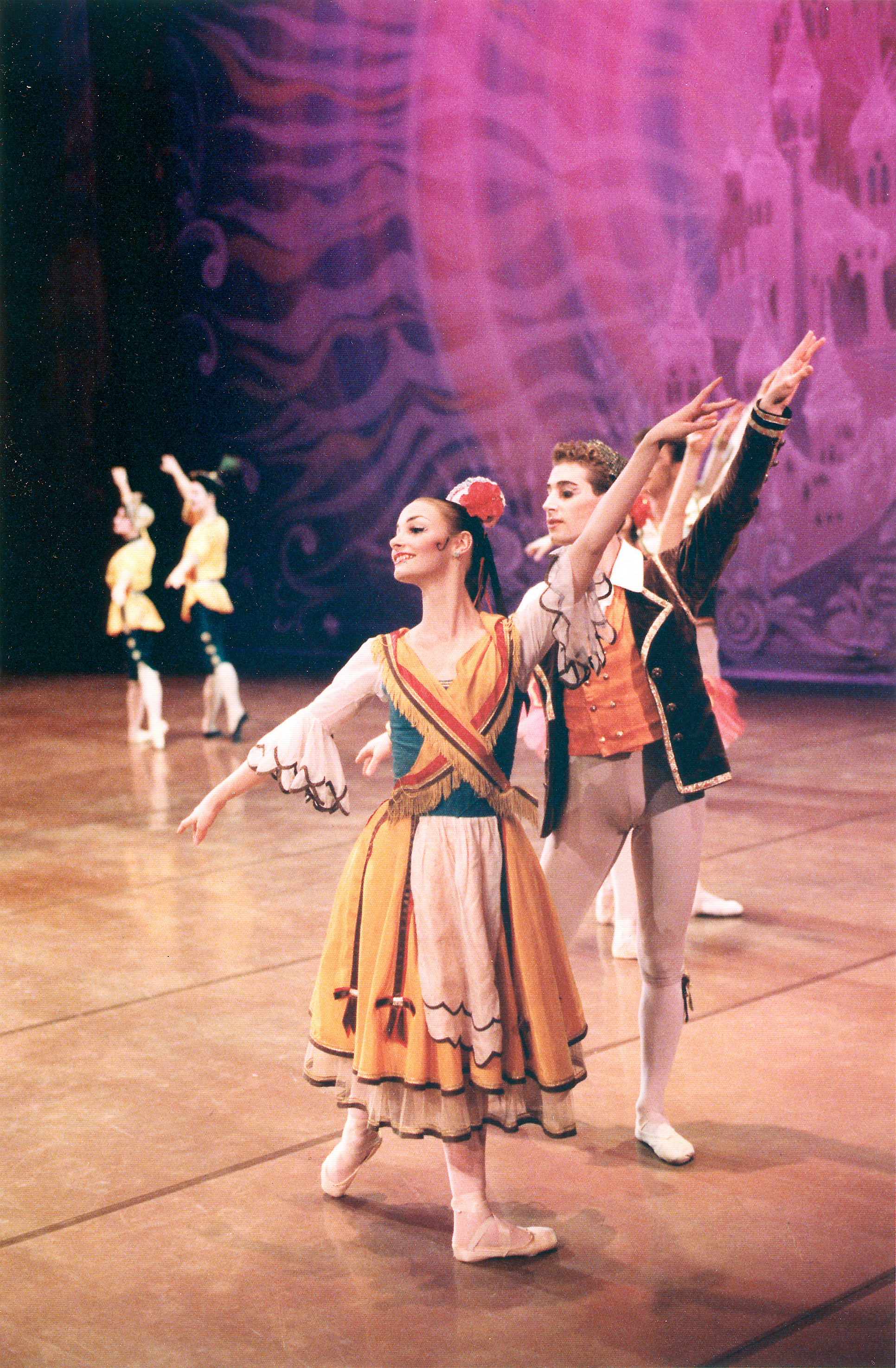 Paul Reich performing in the Alberta Ballet's production of Spanish Pas de Deux - Nutcracker with dance partner Barbara Moore in 1986.