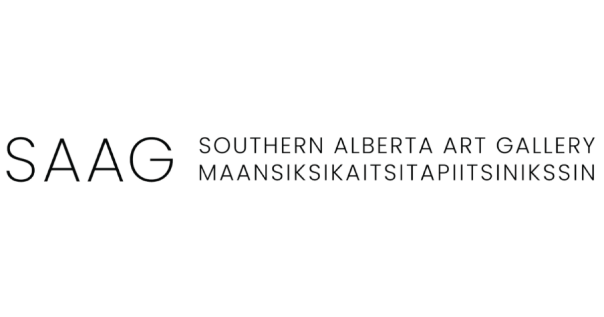 Text logo for Southern Alberta Art Gallery (SAAG) Maansiksikaitsitapiitsinikssin