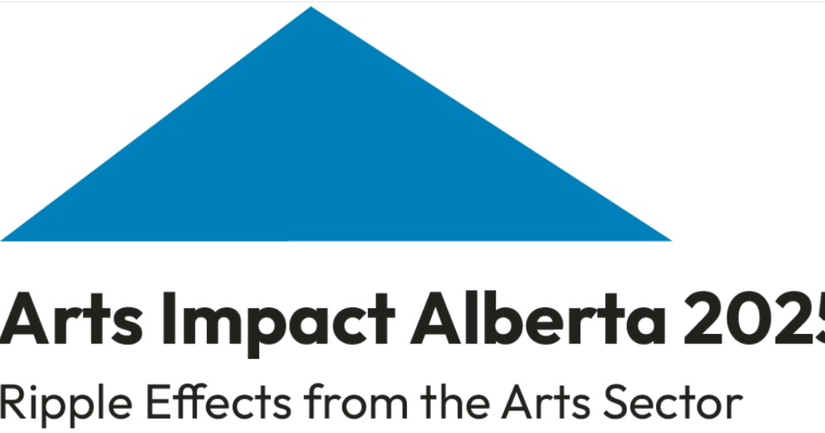 Cover of the report with the text reading "Arts Impact Alberta 2025: Ripple Effects from the Arts Sector"