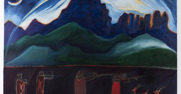 Link to Work of the Week: "Crowsnest Mountain and the Seven Sisters" by  Joane Cardinal-Schubert